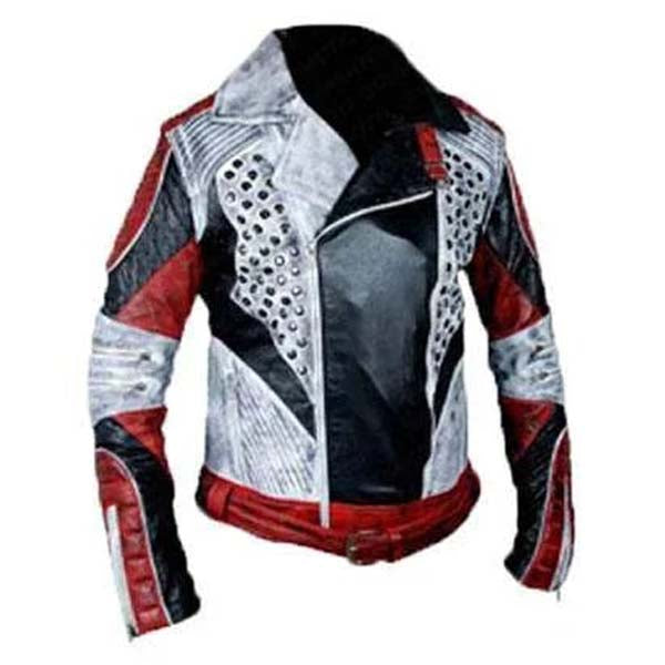 Men's Carlos Cameron Descendants 2 Leather Jacket with Studded Moto Style