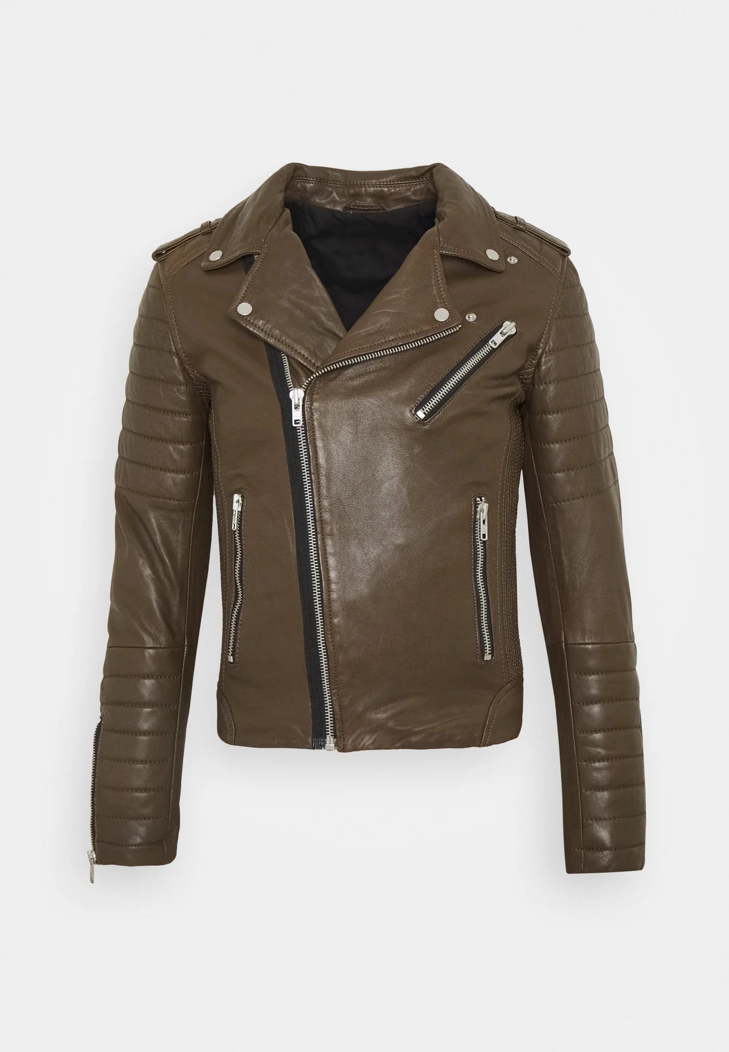 Men's Chocolate Brown Leather Biker Jacket - Timeless Style