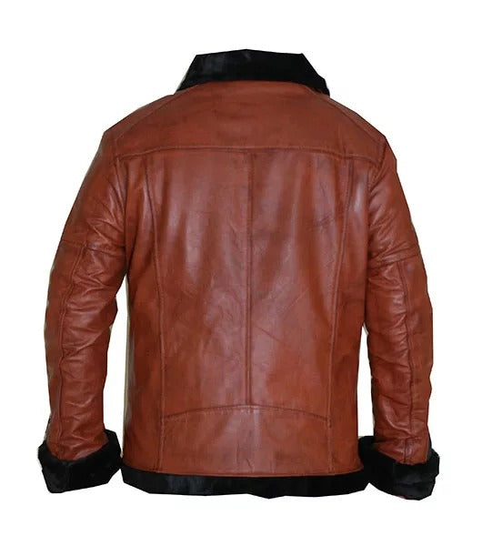 Men’s Aviator B3 Fur Lined Sheepskin Leather Bomber Jacket