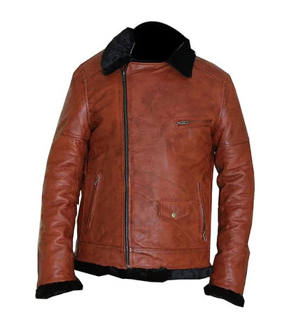 Men’s Aviator B3 Fur Lined Sheepskin Leather Bomber Jacket