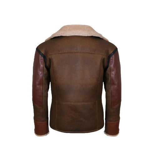 Men’s B-15 Brown Leather Flight Bomber Jacket