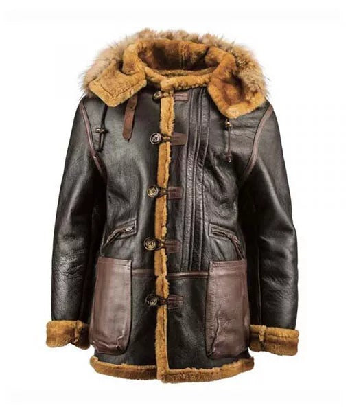 Men’s B-7 Shearling Flying Parka Leather Jacket