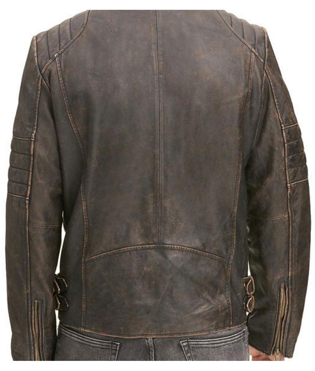 Men’s DOCO Distressed Brown Leather Jacket