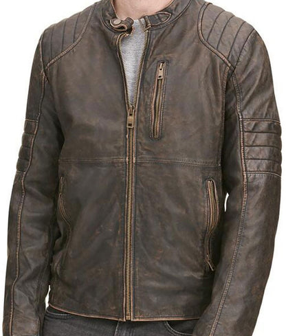 Men’s DOCO Distressed Brown Leather Jacket