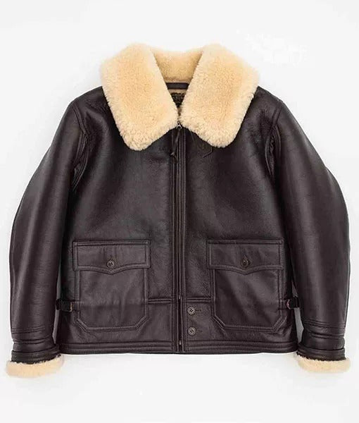 Men’s M-445A Navy Flight Shearling Leather Bomber Jacket