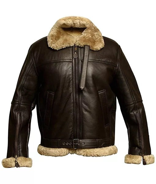 Men’s RAF Shearling Lined B3 Bomber Leather Jacket