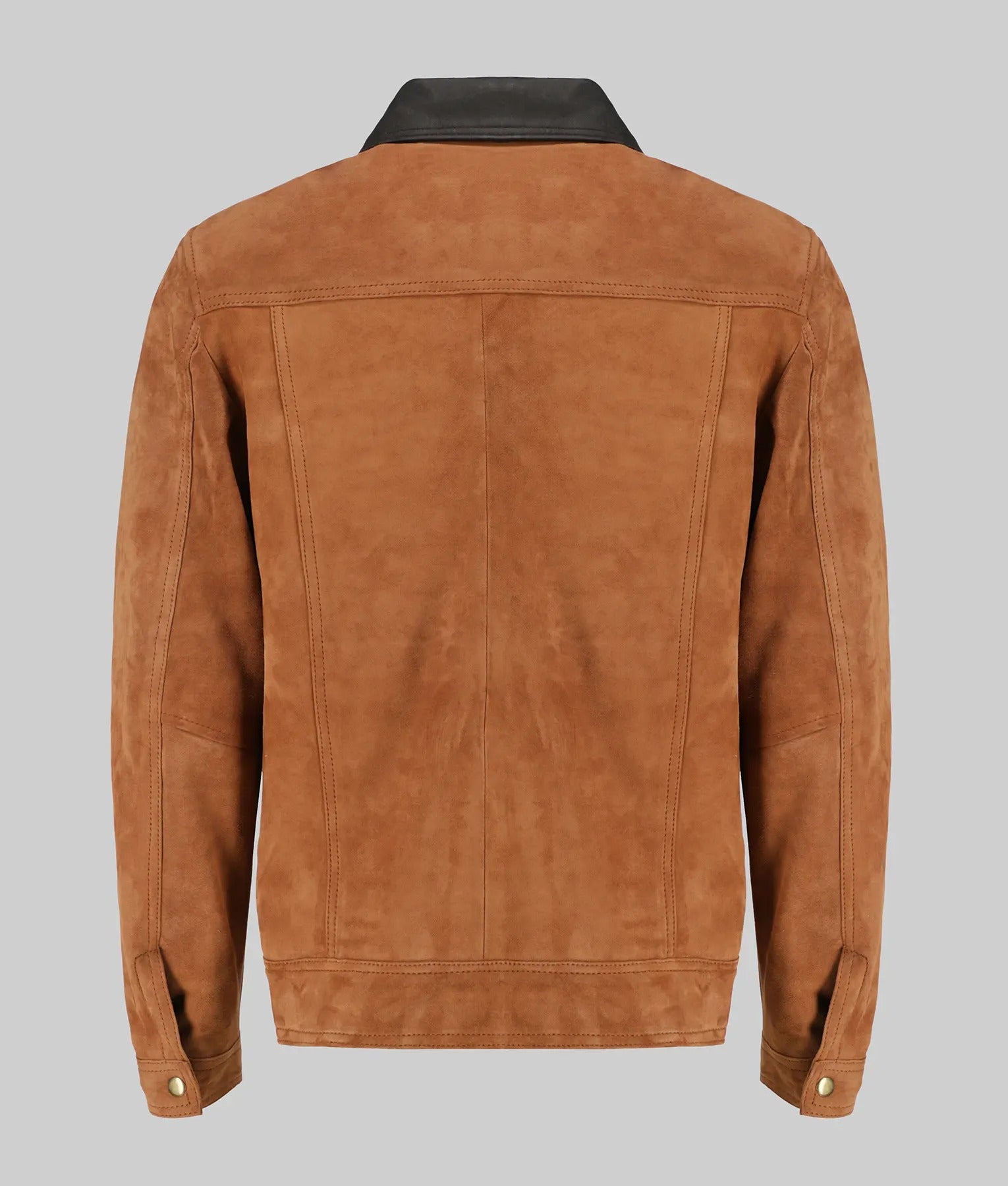 Men’s Tan Brown Classic Leather Trucker Jacket