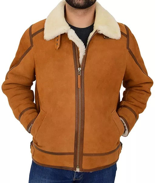 Men’s Texan Mud B3 Shearling Leather Bomber Jacket