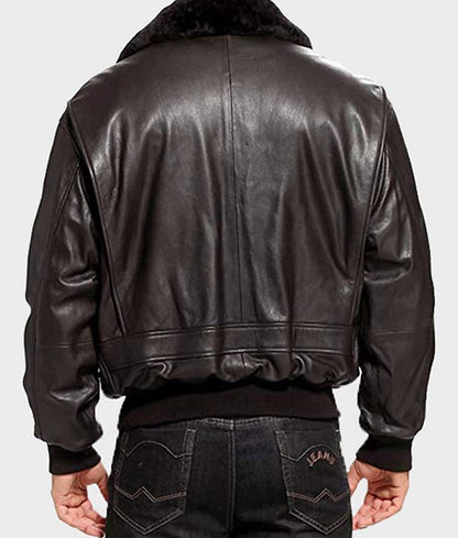 Men’s U.S. Navy G-1 Military Leather Flight Bomber Jacket