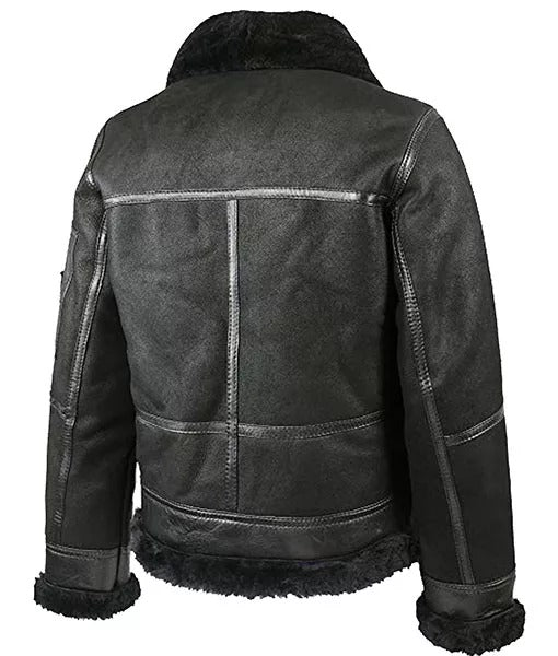 Men’s B16 Aviator Belted Leather Bomber Jacket