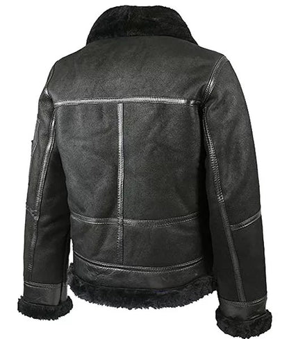 Men’s B16 Aviator Belted Leather Bomber Jacket