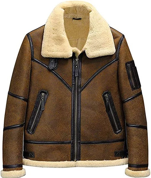 Men’s B3 Aviator Flight Shearling Leather Bomber Jacket