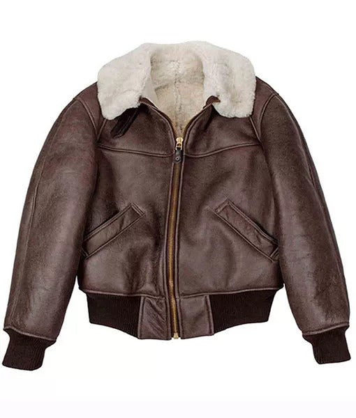 Men’s B-26 Brown Aviator Flight Leather Bomber Jacket