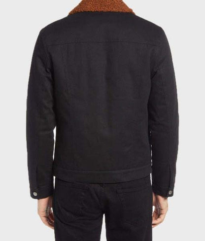 Men’s Black Cotton Classic Trucker Jacket
