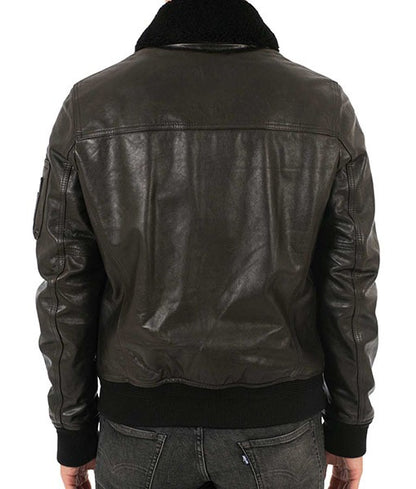 Men’s Burito Brown Shearling Aviator Leather Jacket