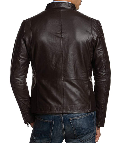 Men’s Dark Brown Casual Leather Jacket