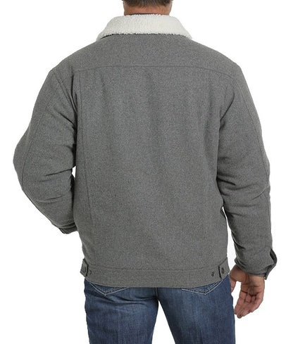 Men’s Grey Wool Blend Classic Trucker Jacket


