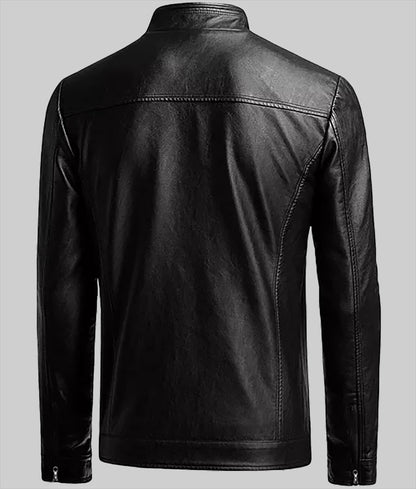 Men’s Slim Fit Black Leather Jacket