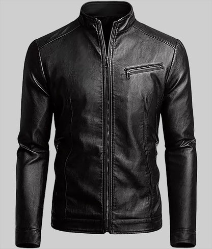 Men’s Slim Fit Black Leather Jacket