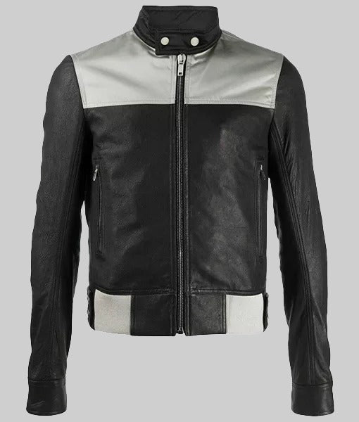 Men’s Slim Fit Black Biker Leather Jacket