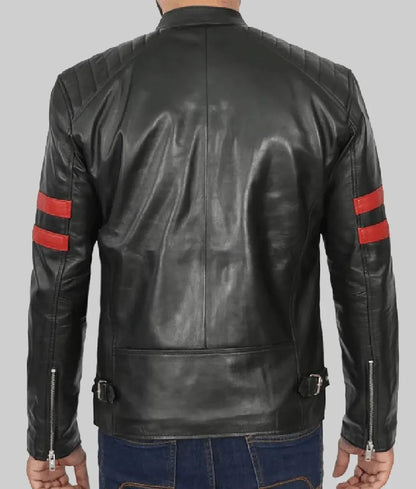 Men’s Black Leather Solomon Café Racer Jacket