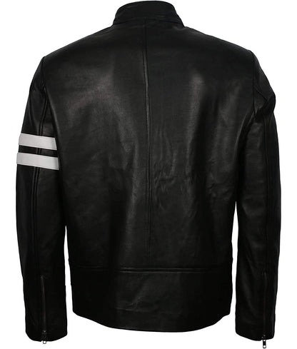 Torreto Men’s Black Real Leather Café Racer Jacket
