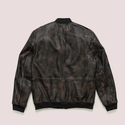 Men’s B-3 Black Shearling Pilot Flying Leather Bomber Jacket