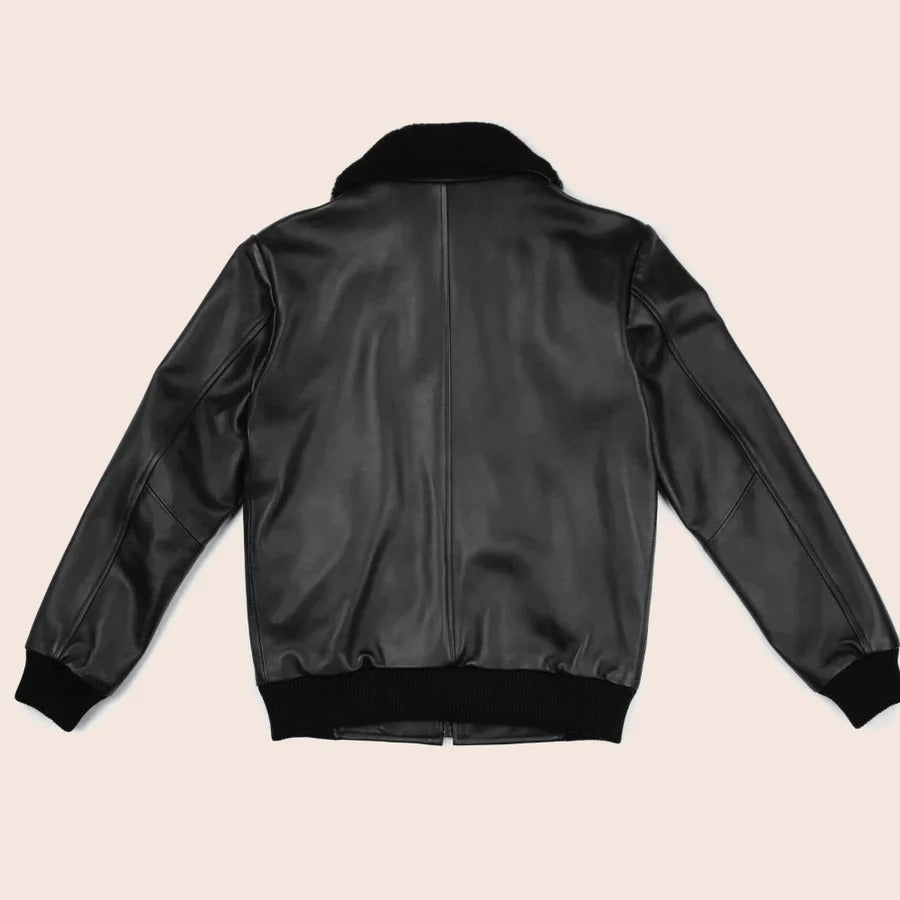 Men's Black G-1 Flight Leather Bomber Jacket