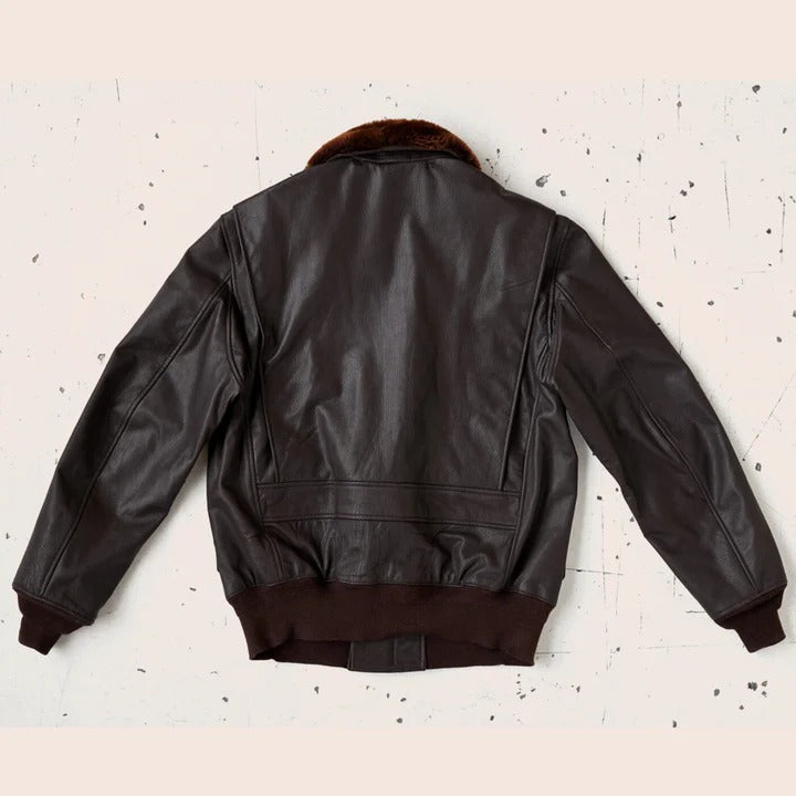 Mens M-422A flight Leather Bomber Jacket