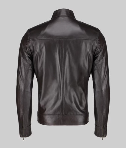 Nero Men’s Brown Café Racer Leather Jacket