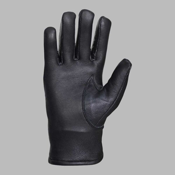 Black Leather Glove with Faux Fur Lining