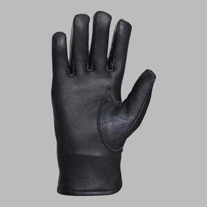 Black Leather Glove with Faux Fur Lining