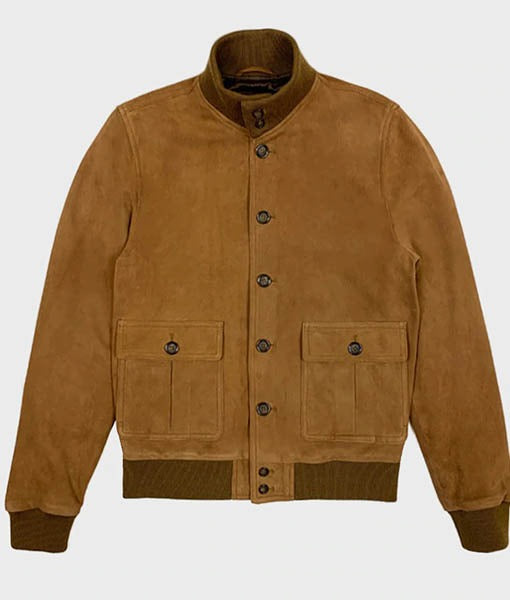 Nick Cage Inspired Brown Suede Leather Jacket for Men
