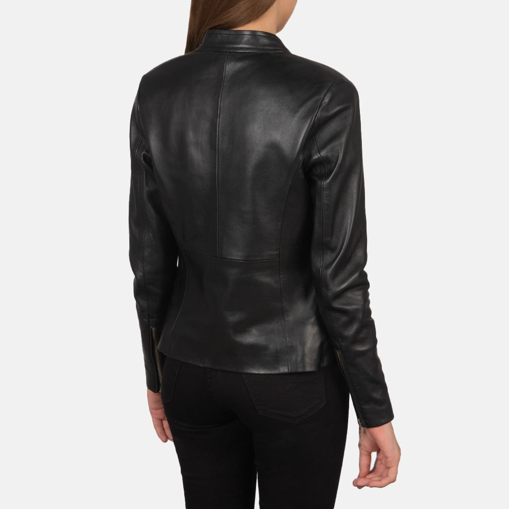 Rave Women's Black Leather Biker Jacket - Bold & Beautiful