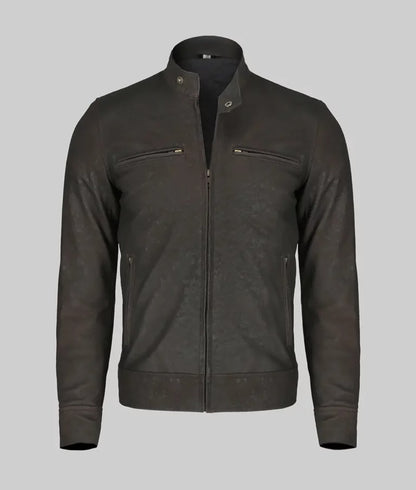 Ronald Men's Brown Biker Leather Jacket
