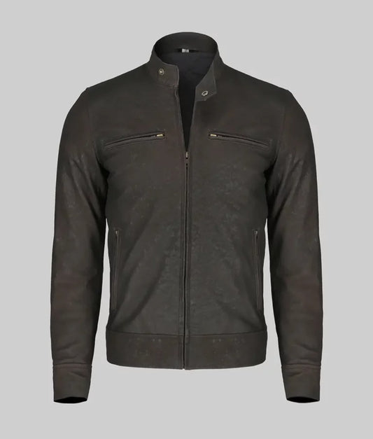 Ronald Men's Brown Biker Leather Jacket