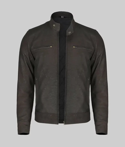 Ronald Men's Brown Biker Leather Jacket