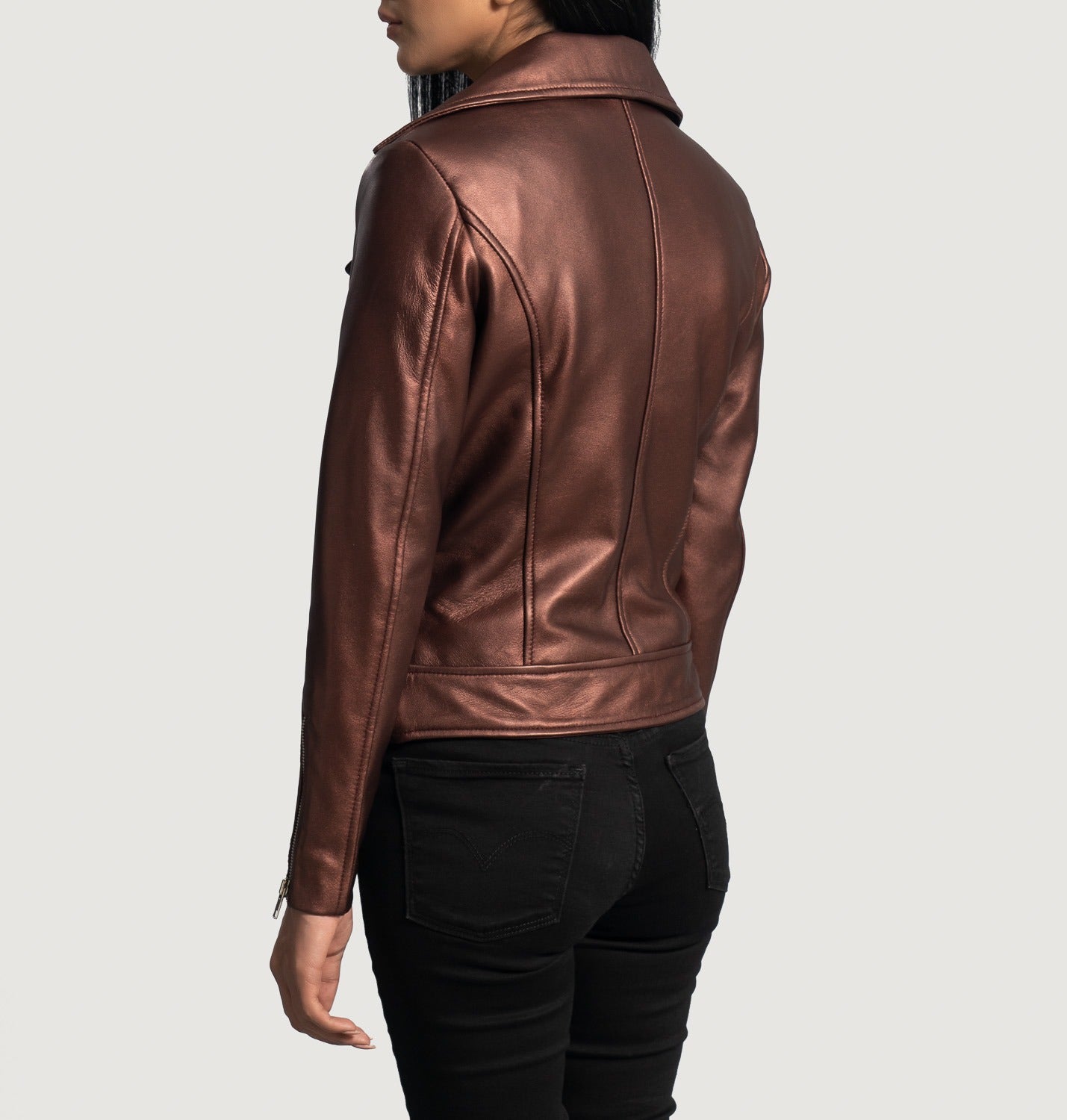 Rumy Maroon Women's Leather Biker Jacket - Chic and Edgy