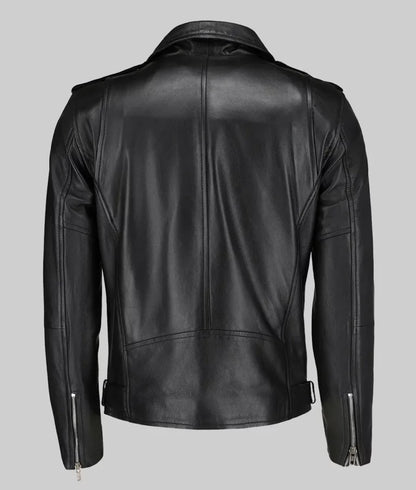 Men’s Classic Black Biker Leather Jacket