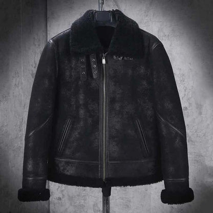 Men’s B3 Bomber Shearling Sheepskin Leather Aviator Jacket