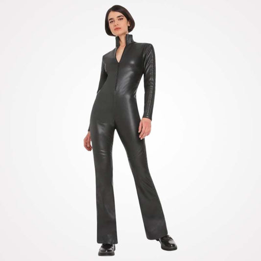 Shop Womens Classy Leather Jumpsuit In Black Glory Store US