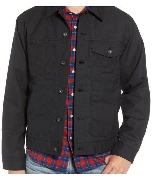 Men’s Short Lined Black Cruiser Leather Jacket