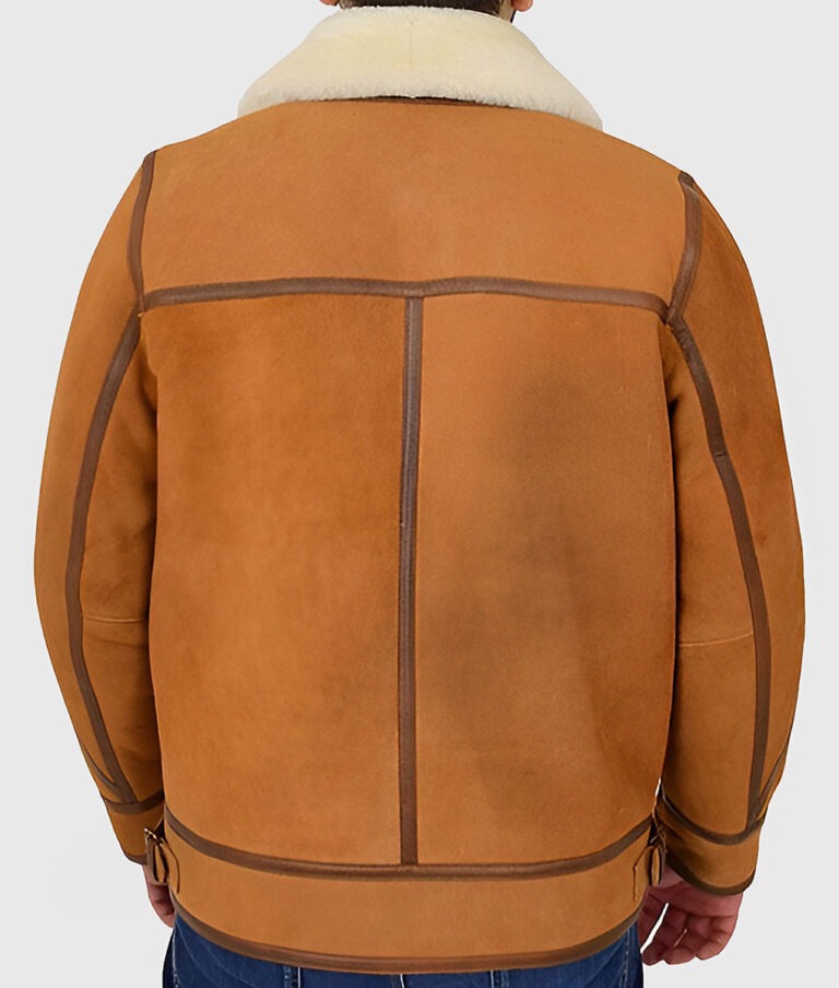 Real Men’s Brown B-3 Shearling Bomber Leather Jacket
