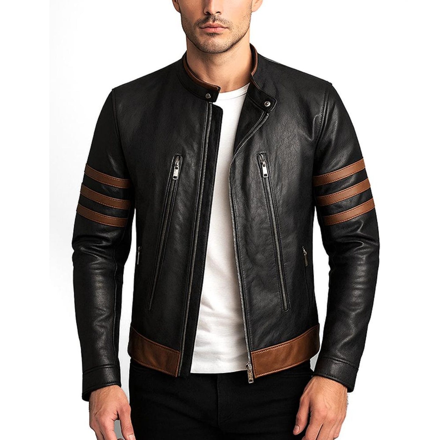 Wolverine Leather Jacket – Men’s Cowhide Motorcycle Jacket Urban Luxe Style
