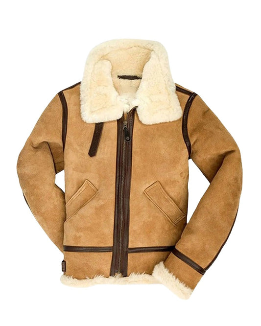 Women’s B3 Bomber Suede Leather Shearling Jacket – Classic Winter Aviator Style