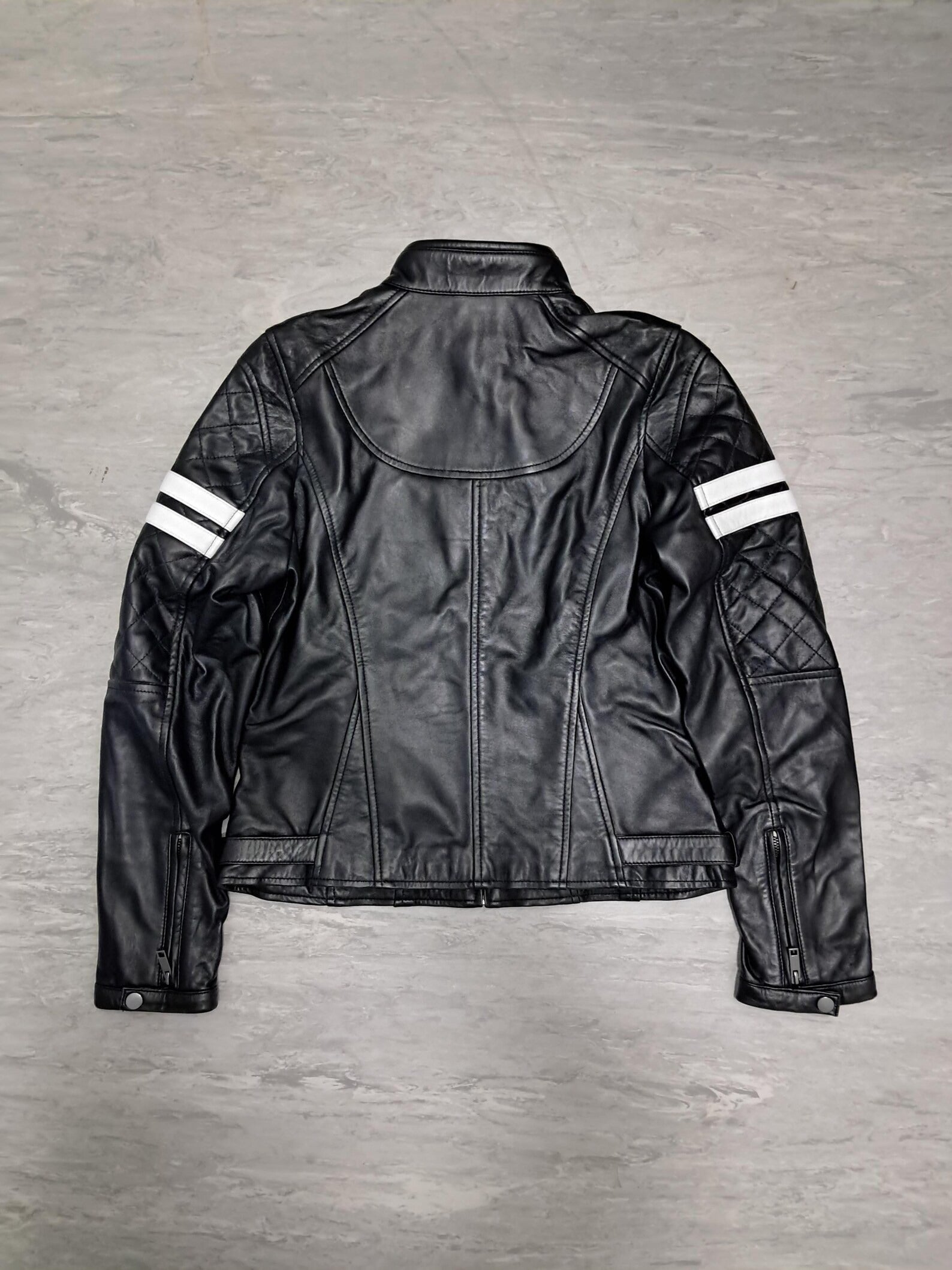 Women’s Black Biker Leather Jacket – Handmade Slim Fit Premium Leather Outerwear