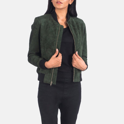 Women's western biker suede leather jacket, view 2