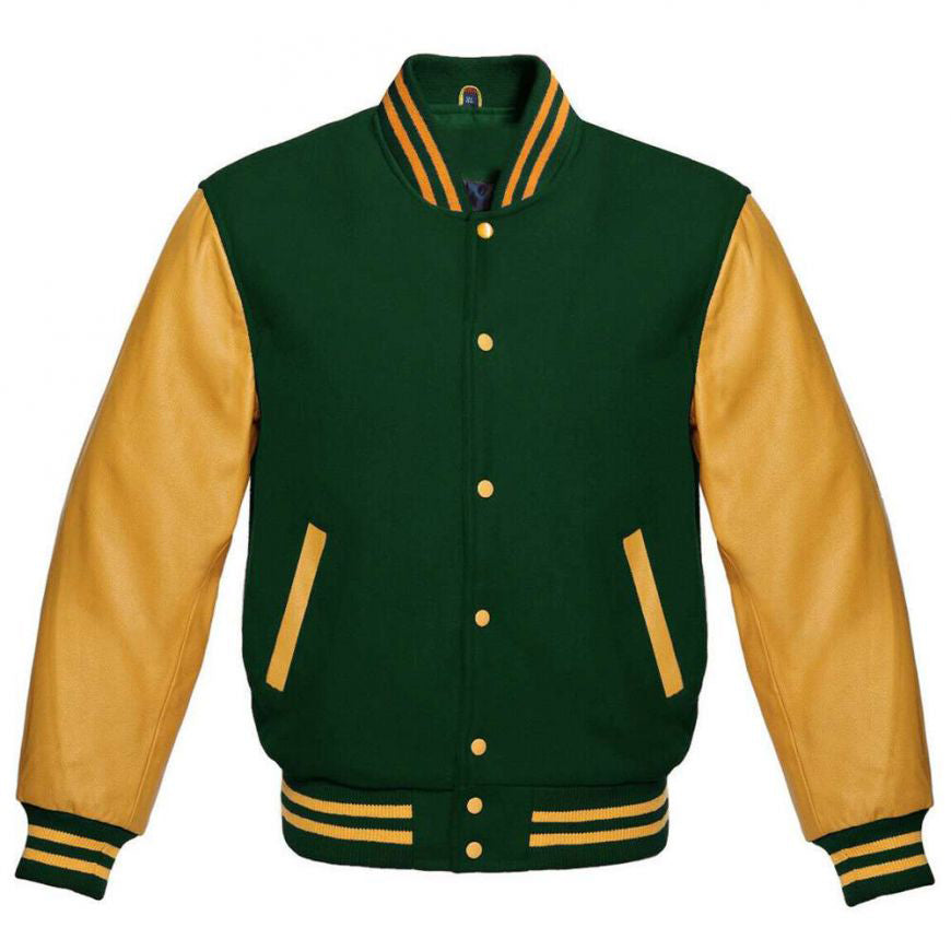 Womens Green and Yellow vasity jacket