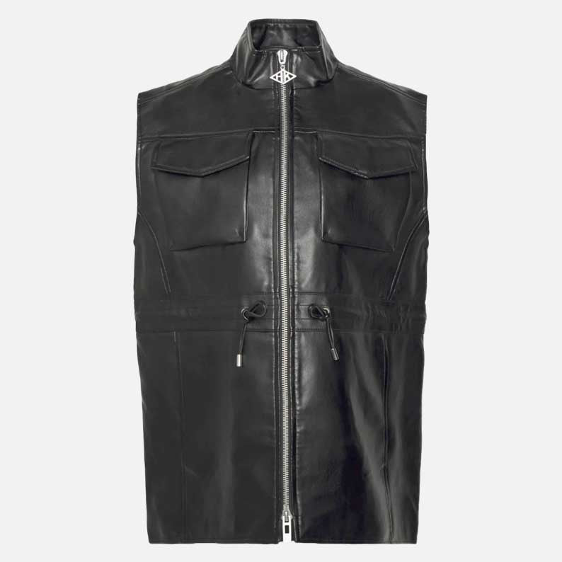 Affordable black leather vest women buy online at Glory Store US