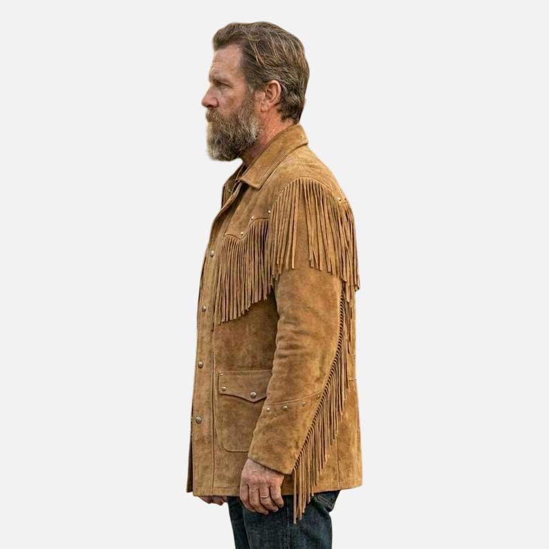 Affordable tan suede fringe jacket buy now for authentic western fashion and rodeo wear